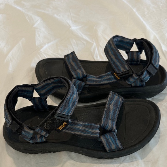 Teva Black and Striped Blue Sandals - Picture 1 of 6
